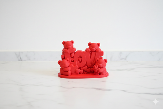 LOVE Bear Figurine – Romantic Decorative Sculpture