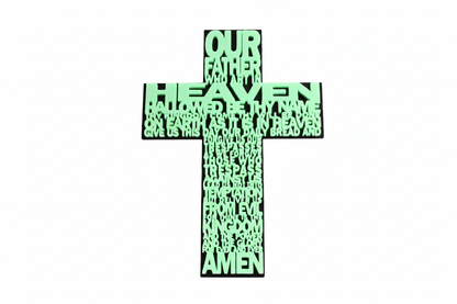Glow-in-the-Dark Lord’s Prayer Cross – Sacred Art Collection