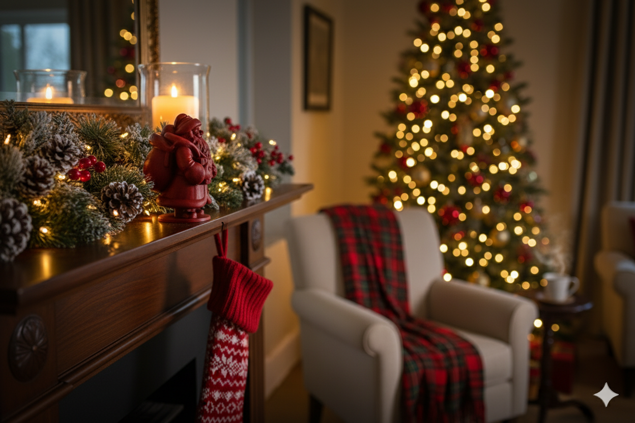 Hand-Painted Red Santa Figurine – Classic Christmas Decoration