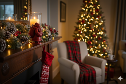 Hand-Painted Red Santa Figurine – Classic Christmas Decoration