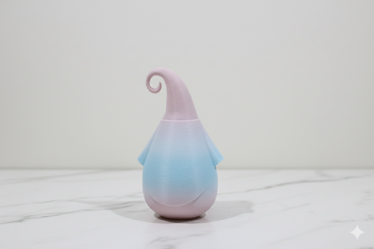 🎅 Figura navideña moderna de Papá Noel en tonos pastel rosa y azul