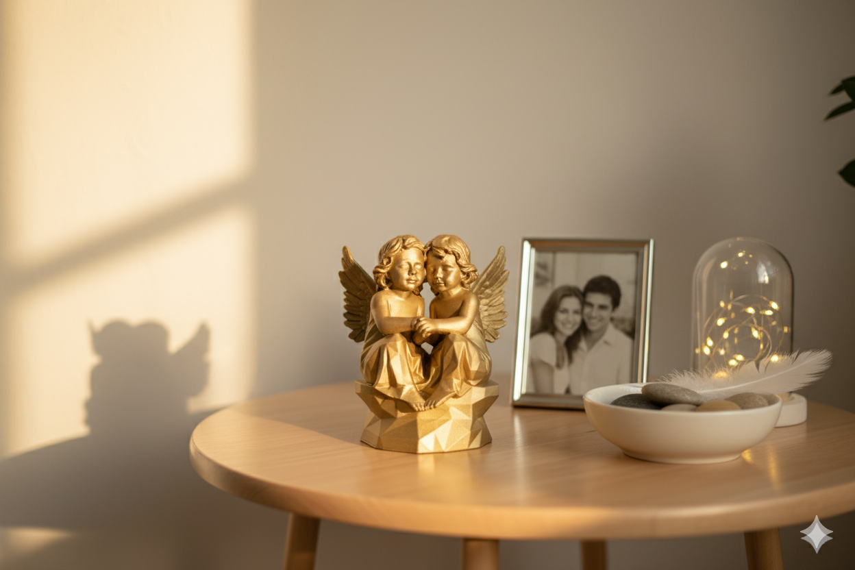 Angels of Friendship Decorative Figurine – Bronze Tone Sculpture