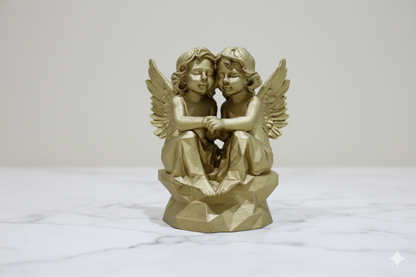 Angels of Friendship Decorative Figurine – Bronze Tone Sculpture