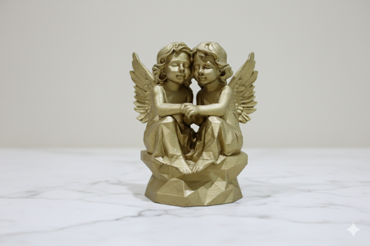 Angels of Friendship Decorative Figurine – Bronze Tone Sculpture
