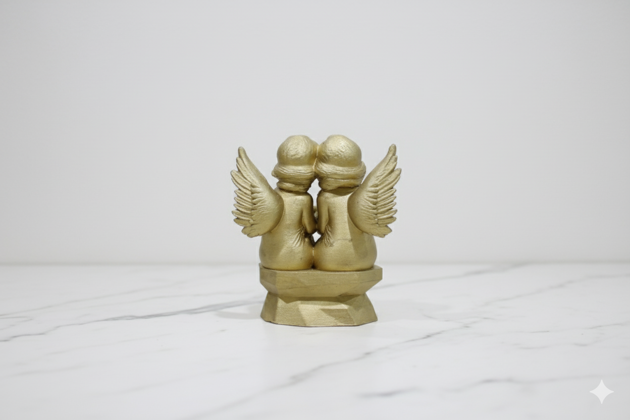Angels of Friendship Decorative Figurine – Bronze Tone Sculpture