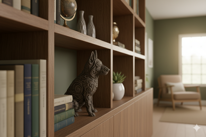 German Shepherd Statue – Hand-Painted Stone Effect Sculpture