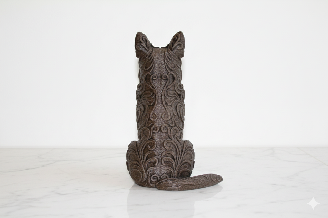 German Shepherd Statue – Hand-Painted Stone Effect Sculpture