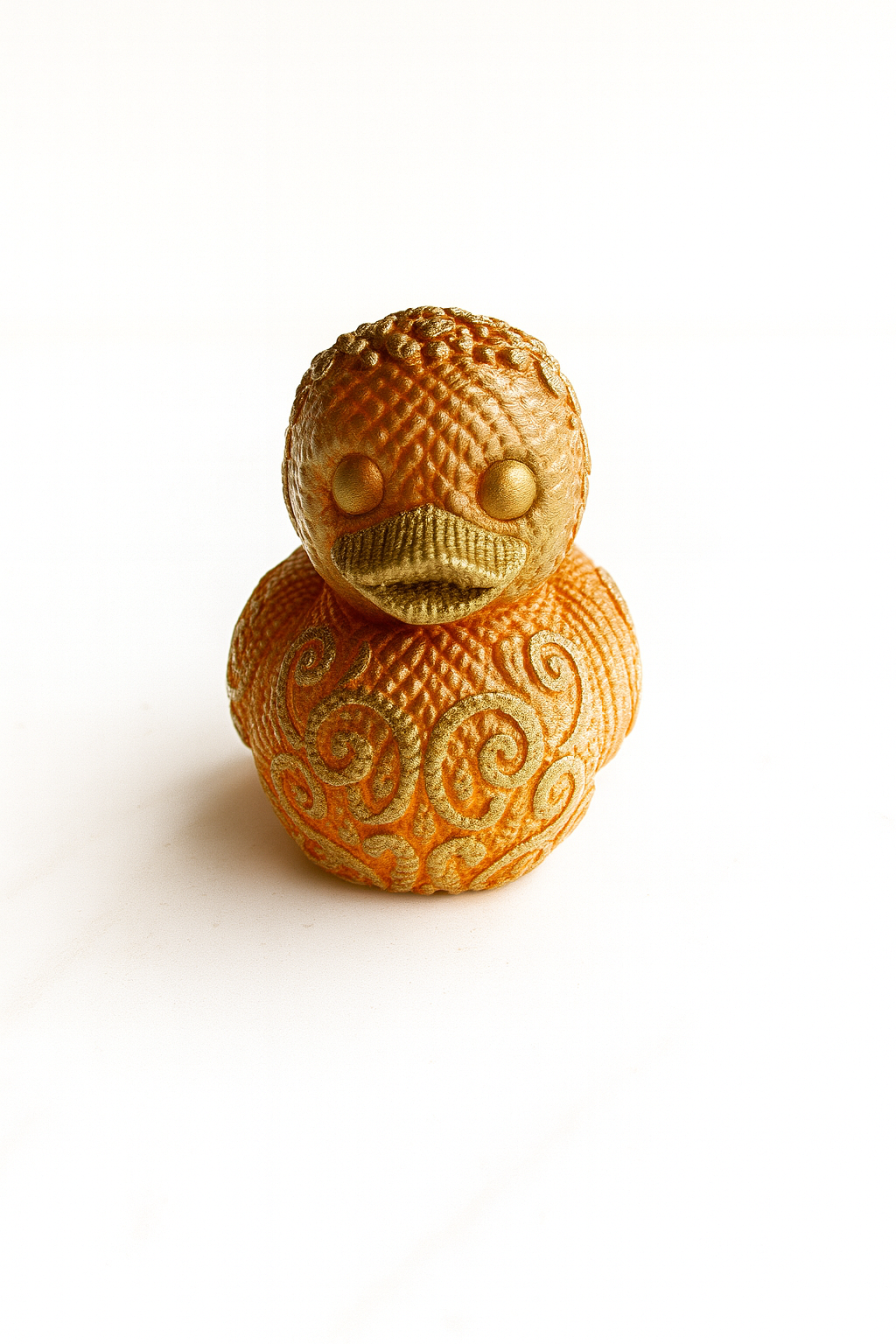 Golden Orange Duck Figurine – Decorative Sculpture for Home & Gifts