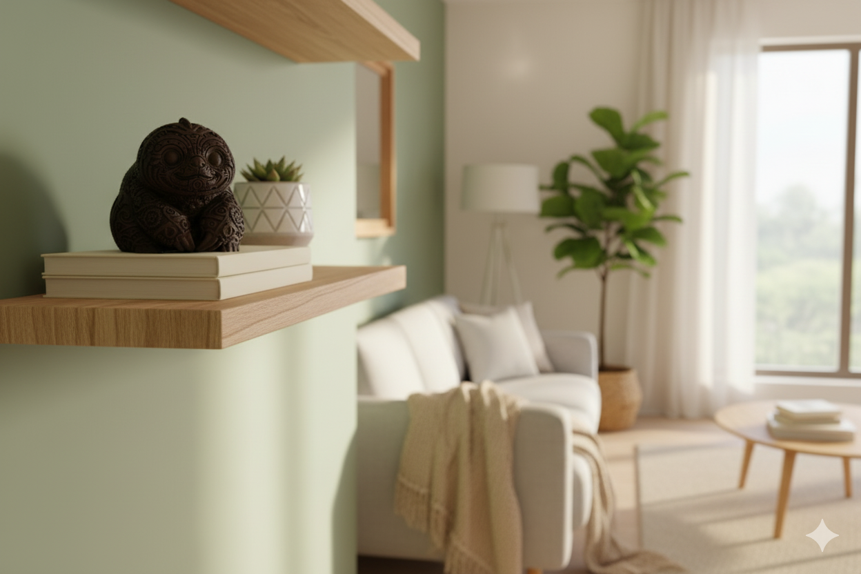 Hand-Painted Sloth Statue – Wooden Finish Decorative Sculpture