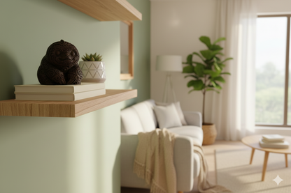 Hand-Painted Sloth Statue – Wooden Finish Decorative Sculpture