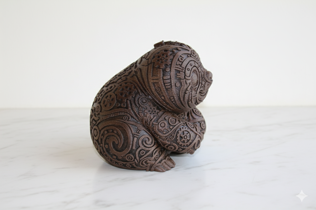 Hand-Painted Sloth Statue – Wooden Finish Decorative Sculpture