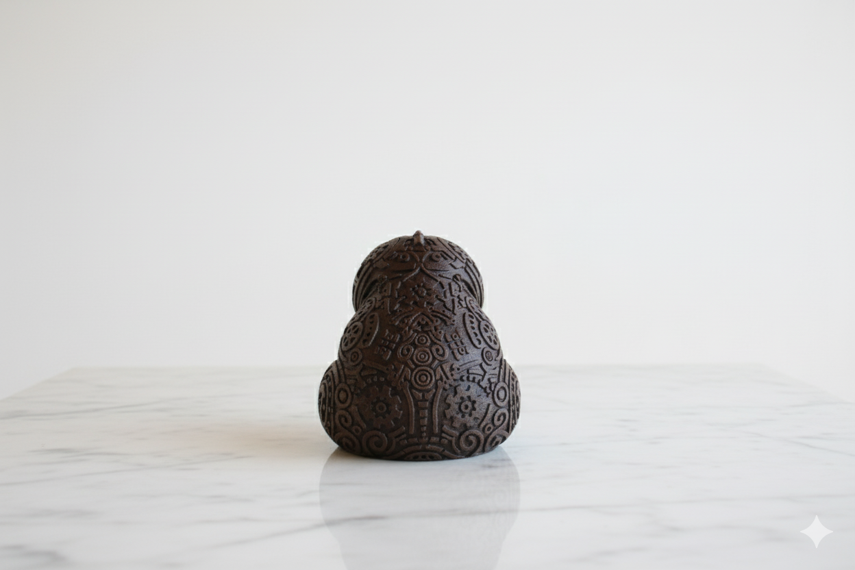 Hand-Painted Sloth Statue – Wooden Finish Decorative Sculpture