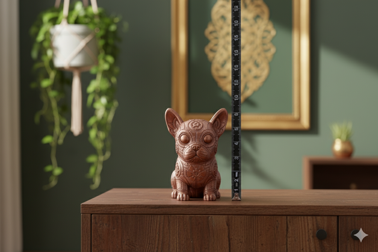French Bulldog Decorative Sculpture – Copper Finish / Hand painted