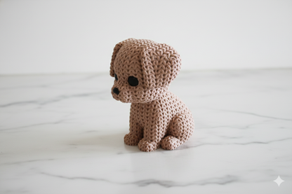 Knitted-Style Puppy Figurine – Cute Decorative Dog Sculpture