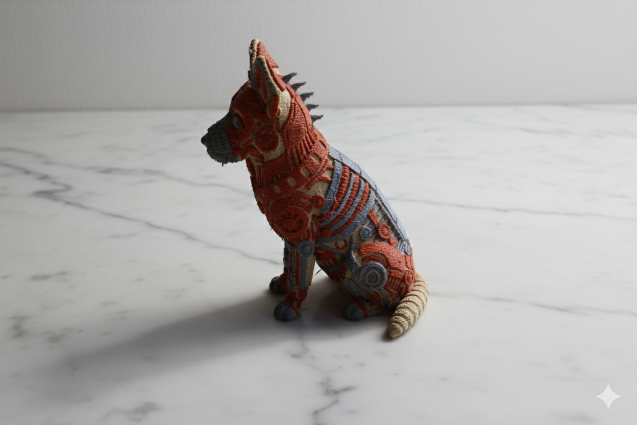 Tricolor Steampunk Mechanical Dog – Modern Decorative Sculpture