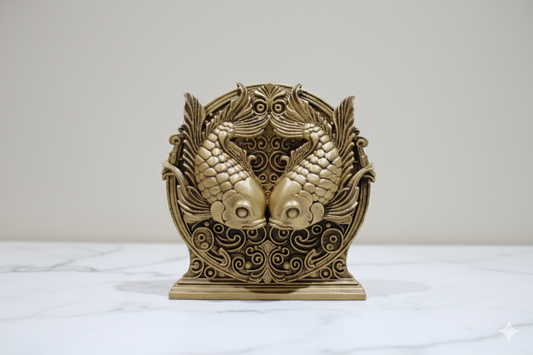 Pisces – Hand Painted Golden Zodiac Sculpture