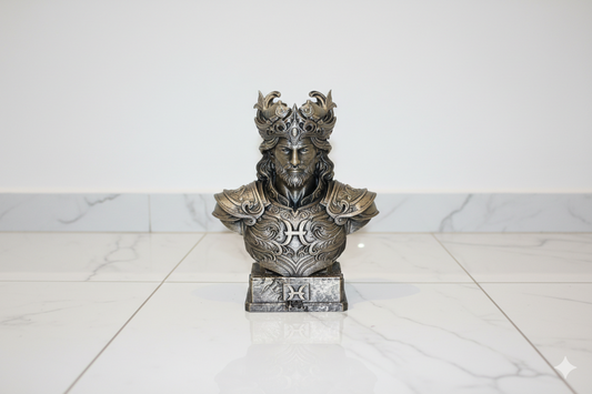 Pisces Zodiac Bust – Hand-Finished Decorative Sculpture (Approx. 18 cm)