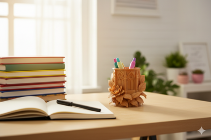 Floral Gothic Pen Holder – Decorative Desk Organizer