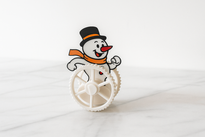 Figuras navideñas rodantes: juego de 4 ruedas festivas (Papá Noel, muñeco de nieve, reno y Grinch)