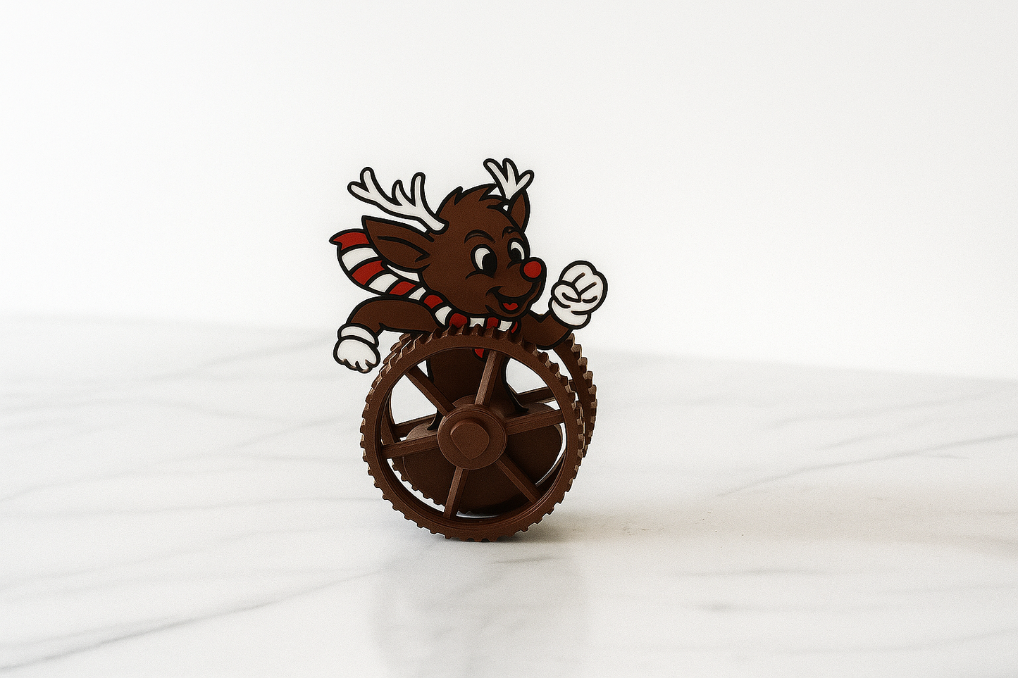 Figuras navideñas rodantes: juego de 4 ruedas festivas (Papá Noel, muñeco de nieve, reno y Grinch)