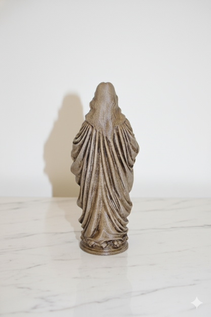 Sacred Heart of Jesus Figurine – Hand-Painted Bronze Finish