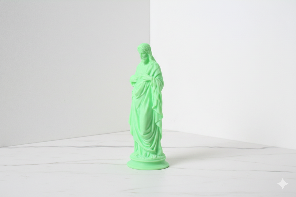 Sacred Heart Statue – Glow-in-the-Dark Green