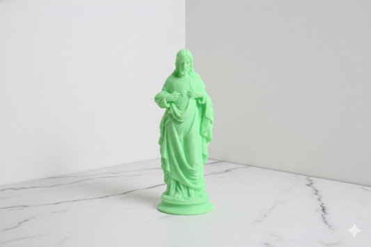 Sacred Heart Statue – Glow-in-the-Dark Green