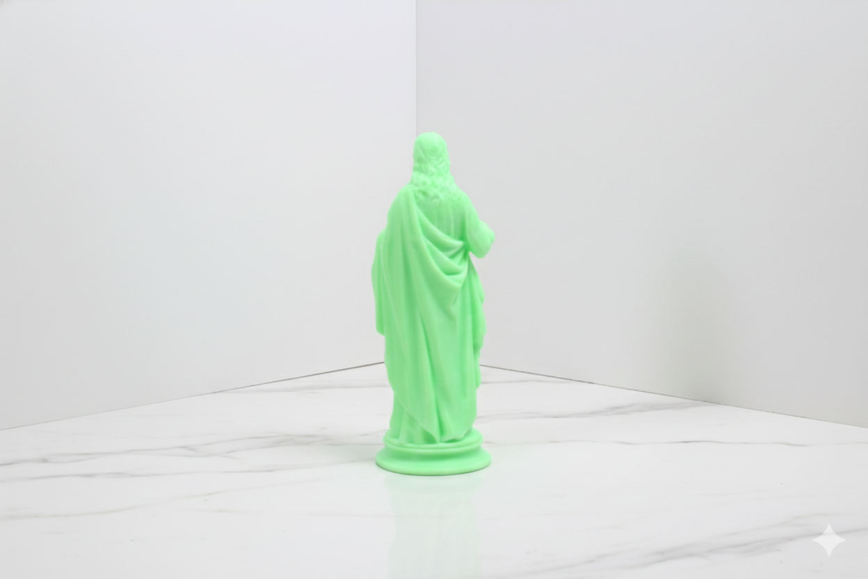 Sacred Heart Statue – Glow-in-the-Dark Green