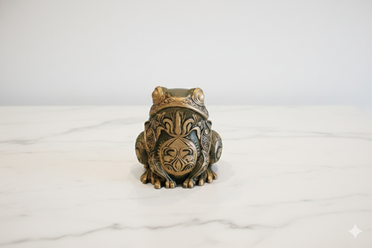 Ornamental Frog Sculpture – Hand-Painted Symbolic Decor