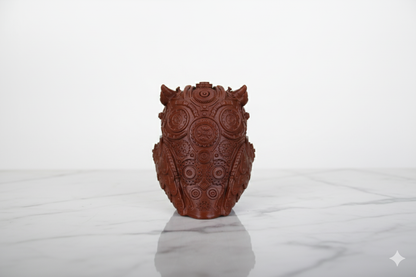Hand-Painted Steampunk Owl Figurine – Collectible Decorative Sculpture