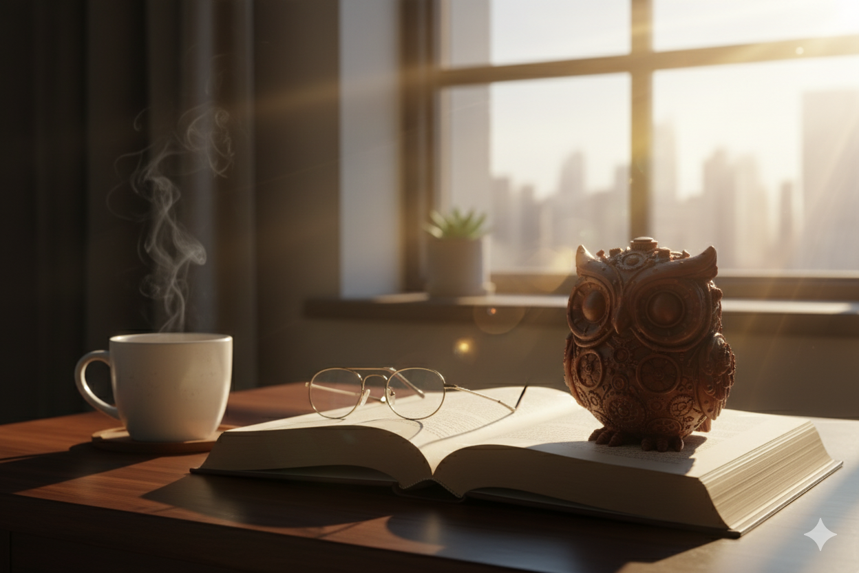 Hand-Painted Steampunk Owl Figurine – Collectible Decorative Sculpture