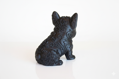 Figura de boxeador francés pintada a mano con detalles florales: escultura decorativa coleccionable