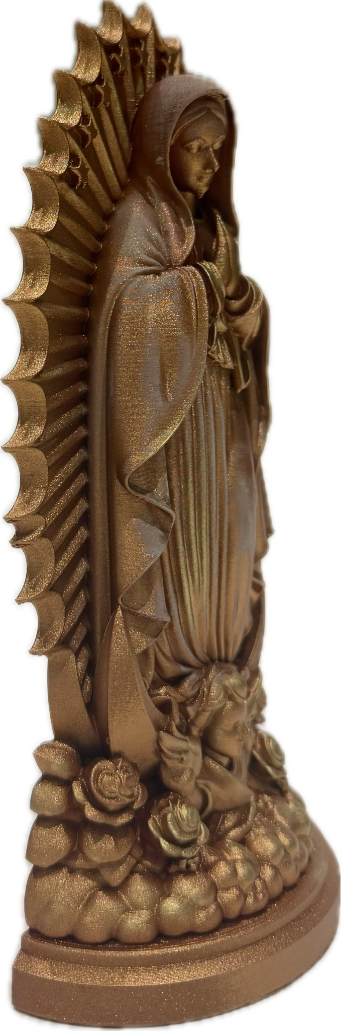 Virgen de Guadalupe · Bronce y dorado · 20 cm