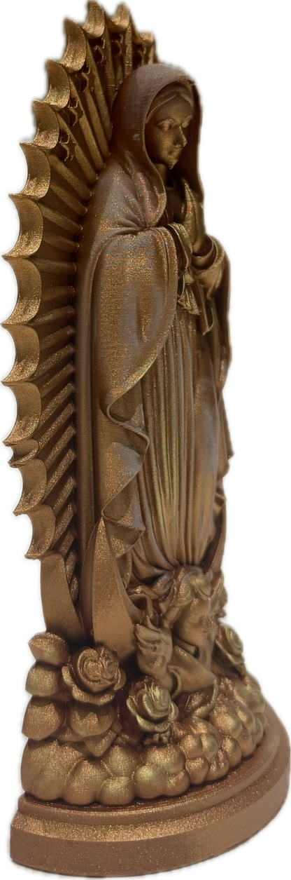 Virgen de Guadalupe · Bronce y dorado · 20 cm