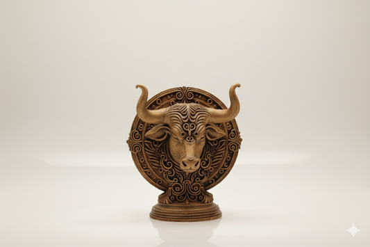 Taurus Zodiac Symbol Sculpture – Bronze Finish / Hand painted