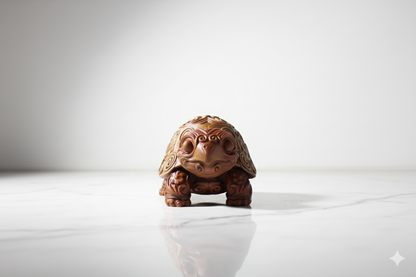 Hand-Painted Golden Brown Turtle Figurine – Decorative Symbol of Longevity and Serenity