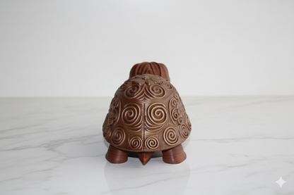 Hand-Painted Golden Brown Turtle Figurine – Decorative Symbol of Longevity and Serenity