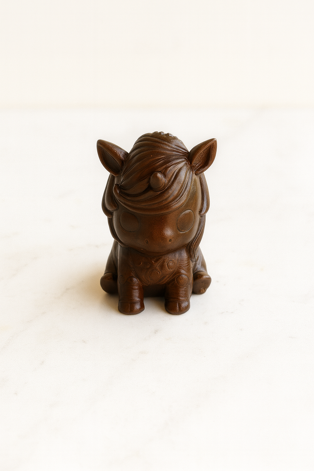 Hand-painted Wood-Effect Unicorn Figurine – Hand-Painted Decorative Sculpture