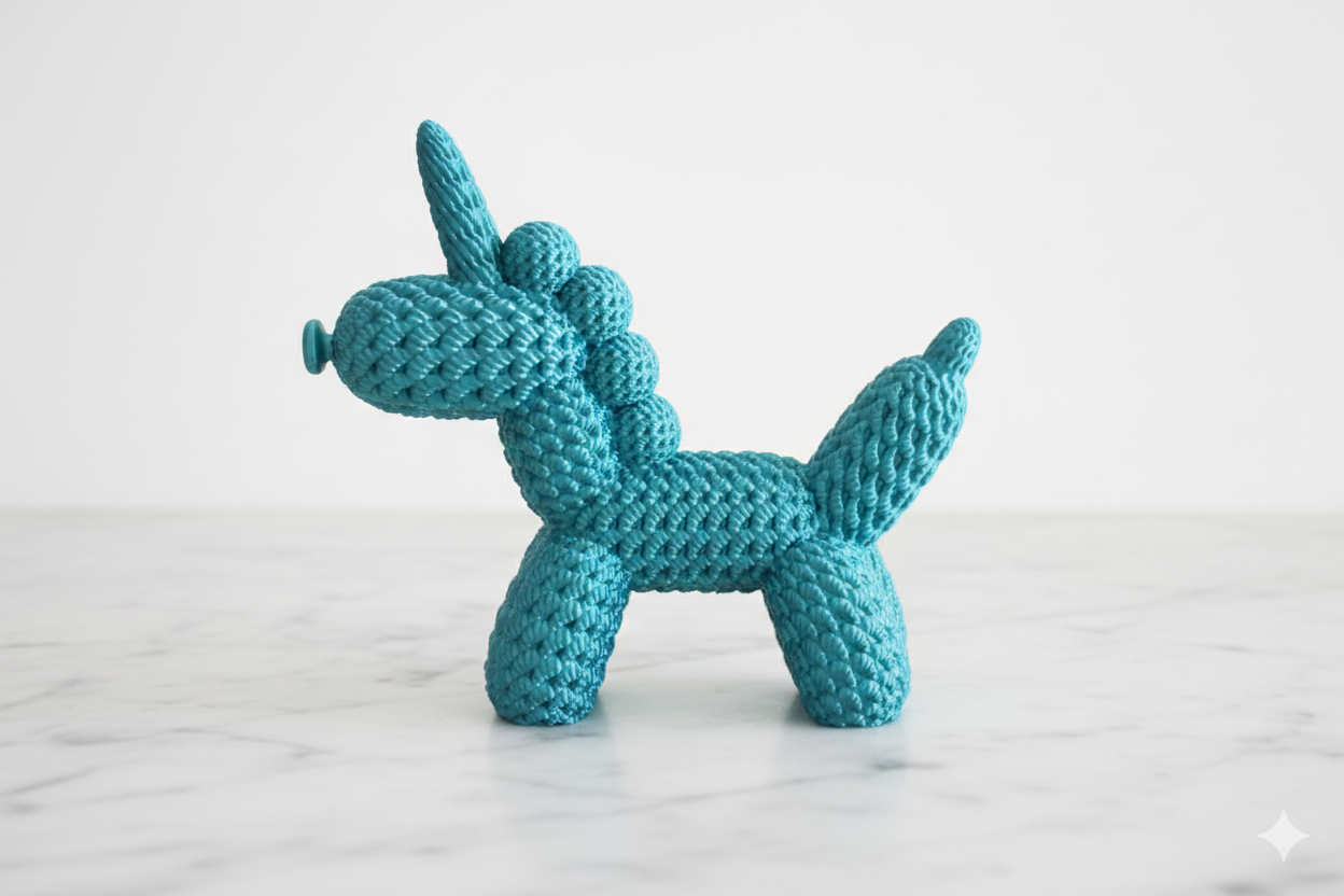 Knitted Style Unicorn Figurine – Decorative Fantasy Sculpture