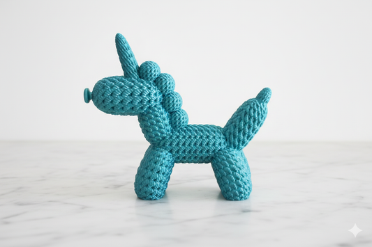 Knitted Style Unicorn Figurine – Decorative Fantasy Sculpture