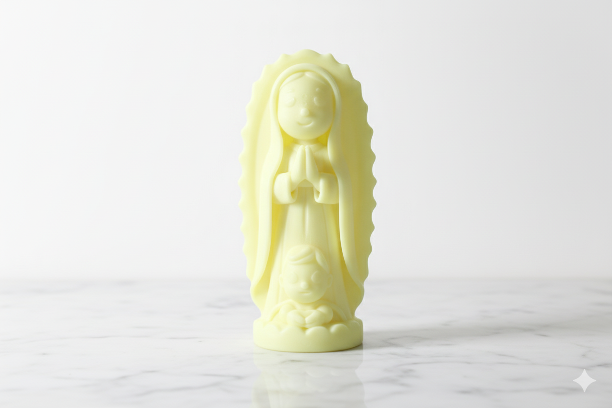 Glow-in-the-Dark Virgin of Guadalupe Figurine – Childlike Spiritual Decorative Statue