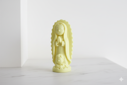 Glow-in-the-Dark Virgin of Guadalupe Figurine – Childlike Spiritual Decorative Statue
