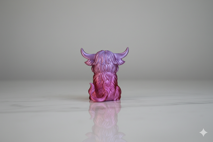 Decorative Cow Figurine – Pink & Purple Finish
