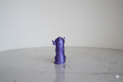 Purple Lucky Cow with Gift – Mini Christmas Figurine