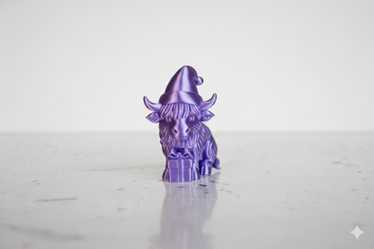 Purple Lucky Cow with Gift – Mini Christmas Figurine