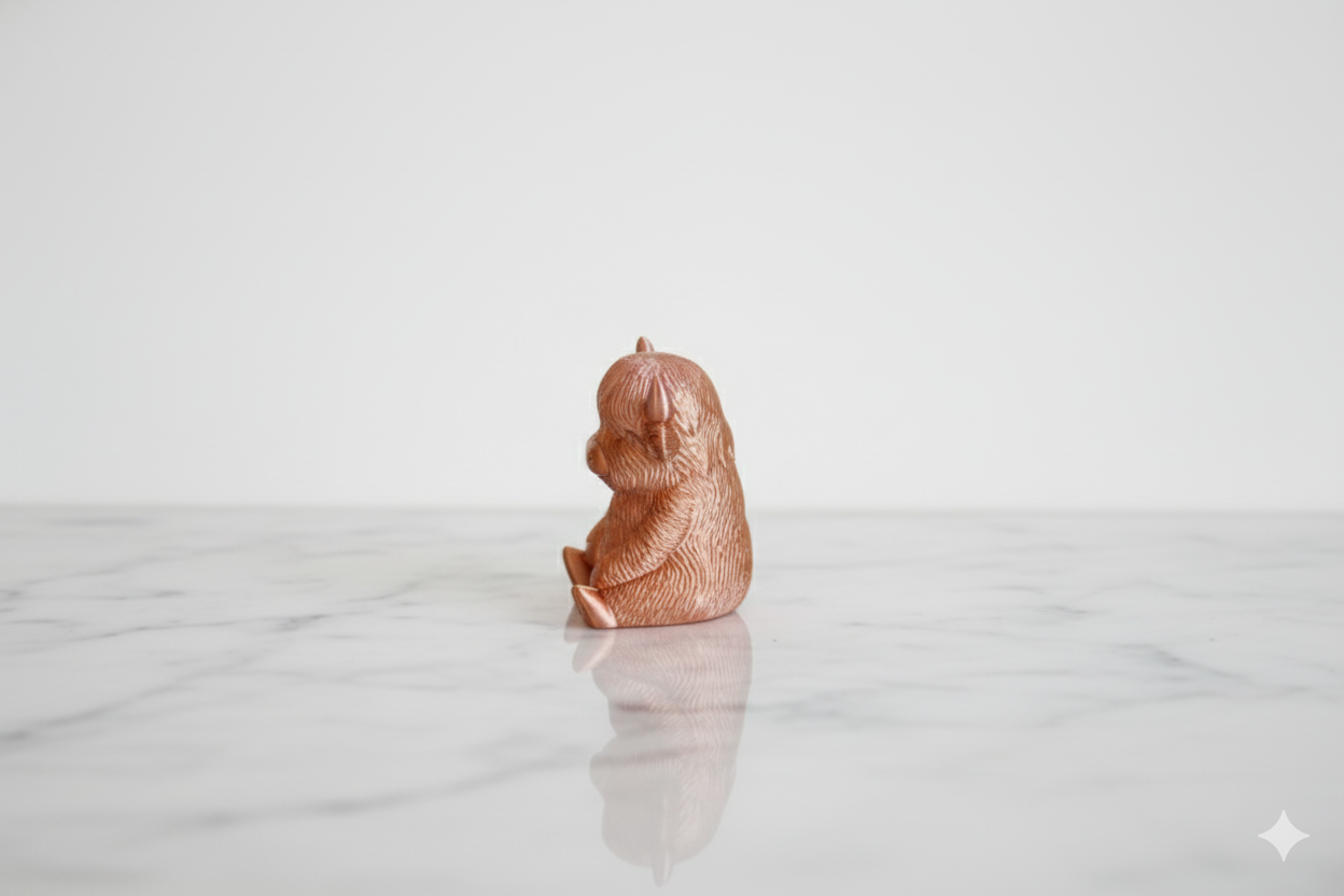 Copper Highland Cow Figurine – Sitting Decorative Animal Sculpture