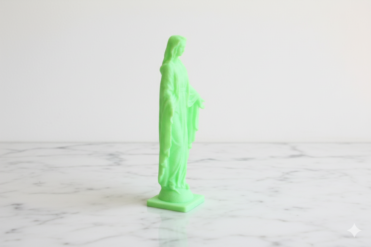 Sacred Glow Virgin Statue – 18 cm Luminous Religious Art