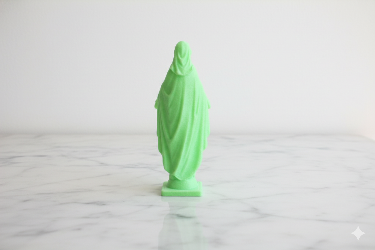 Sacred Glow Virgin Statue – 18 cm Luminous Religious Art