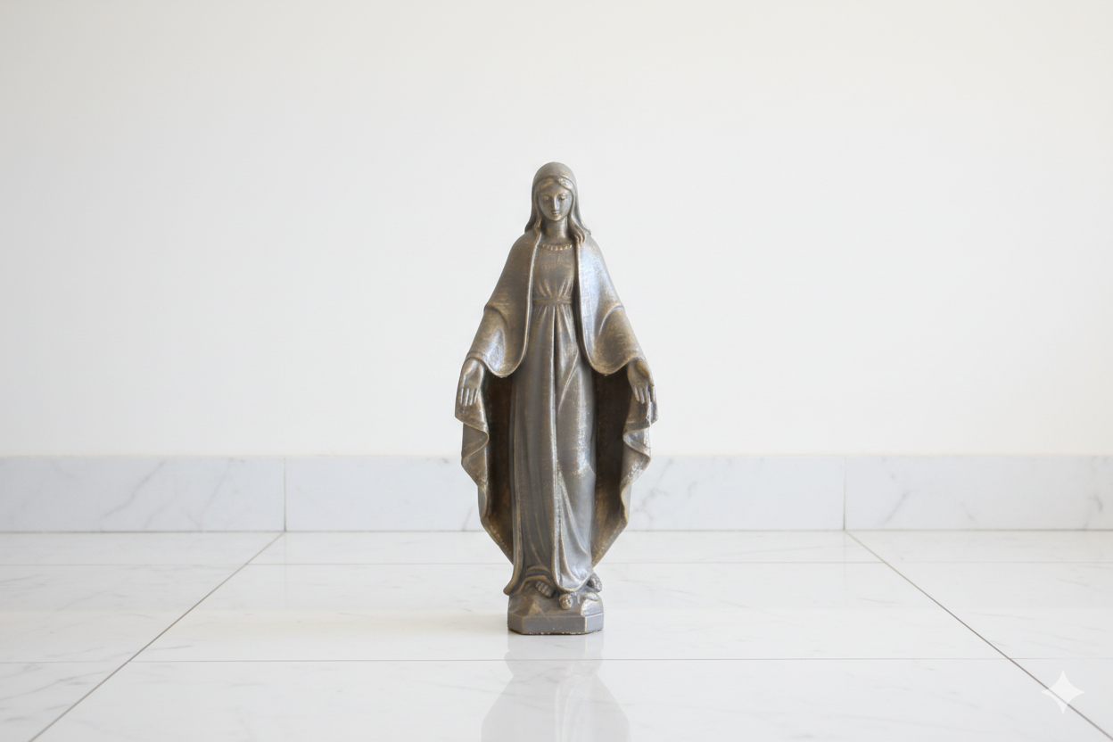 Hand-Painted Virgin Mary Figurine –  Decorative Religious Sculpture