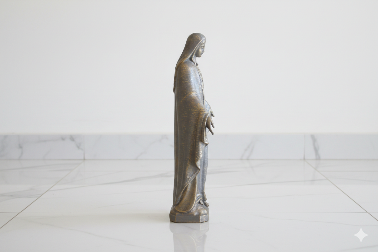 Hand-Painted Virgin Mary Figurine –  Decorative Religious Sculpture